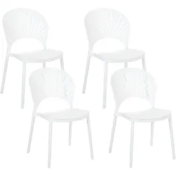 GARTENSTÜHLE 4er-Set Kunststoff weiß Ostia