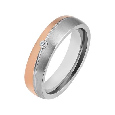 Partnerring AKZENT "Nilla, langlebig" Gr. 56, roségoldfarbig52, Fingerringe, Damen, 56, Edelstahl