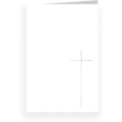 Dankeskarte Trauer: Silbernes Kreuz mit Foto in Weiß