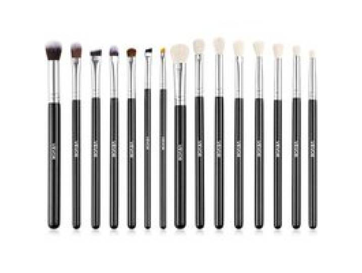 VEVOR Pinceaux Maquillage 15 PCS Pinceau Maquillage Professionnel pour Fond de Teint, Fard à Paupières, avec Poils Synthétiques Doux, Manche Ergonomique en Bois, Virole en Aluminium, pour Visage, Yeux