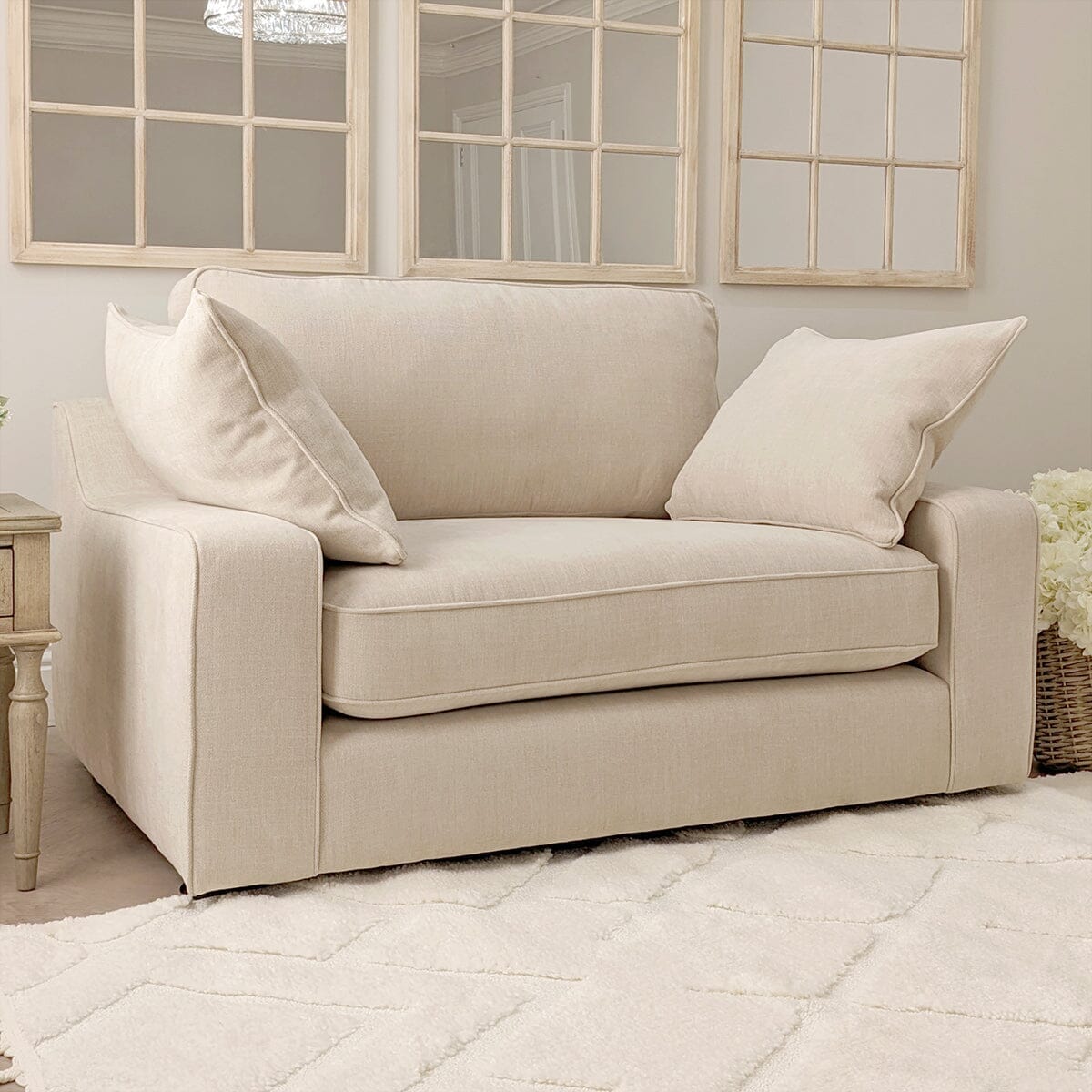 Victoria Beige Textured Love Seat