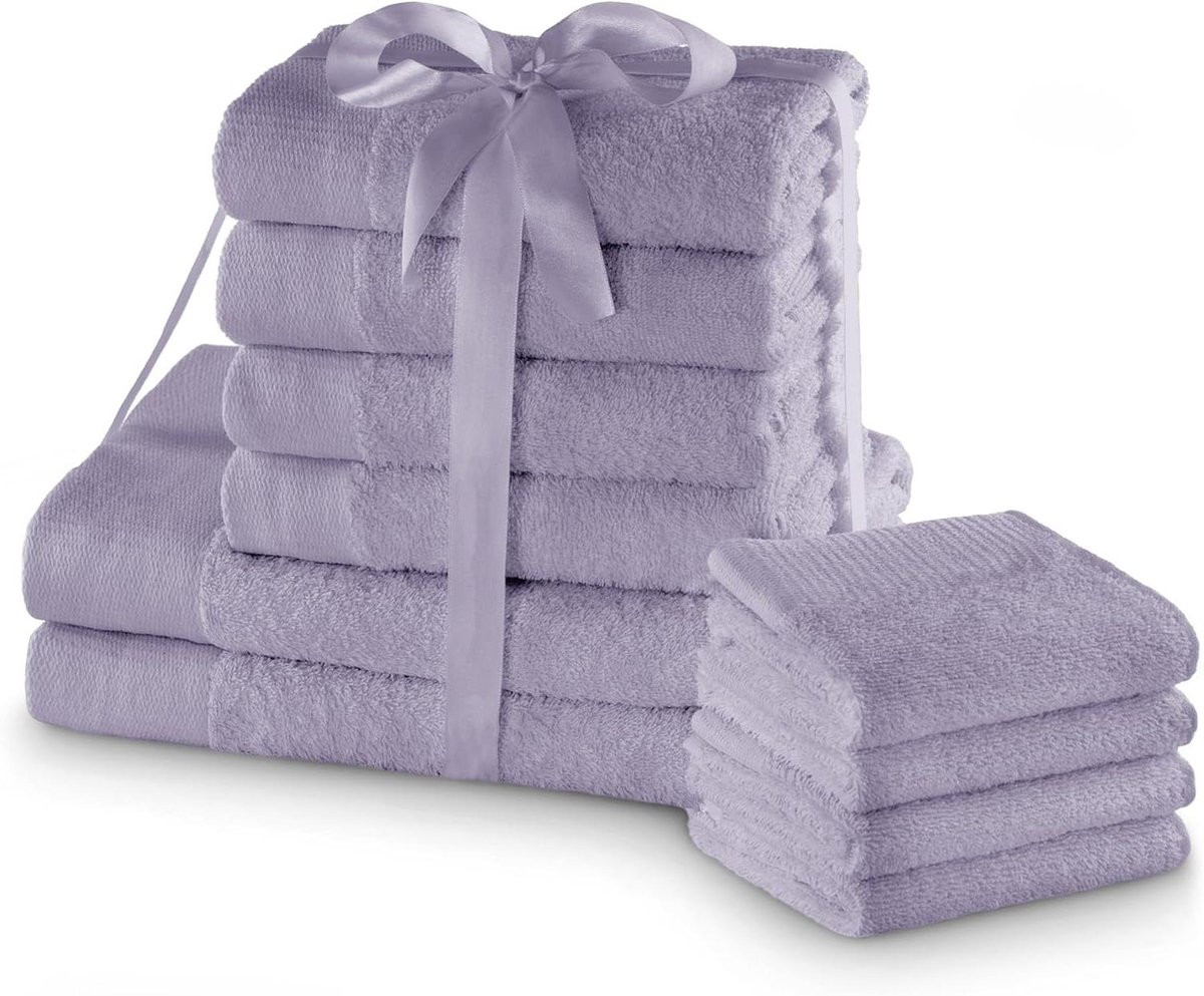 Set van 10 absorberende katoenen gastendoekjes - Lila