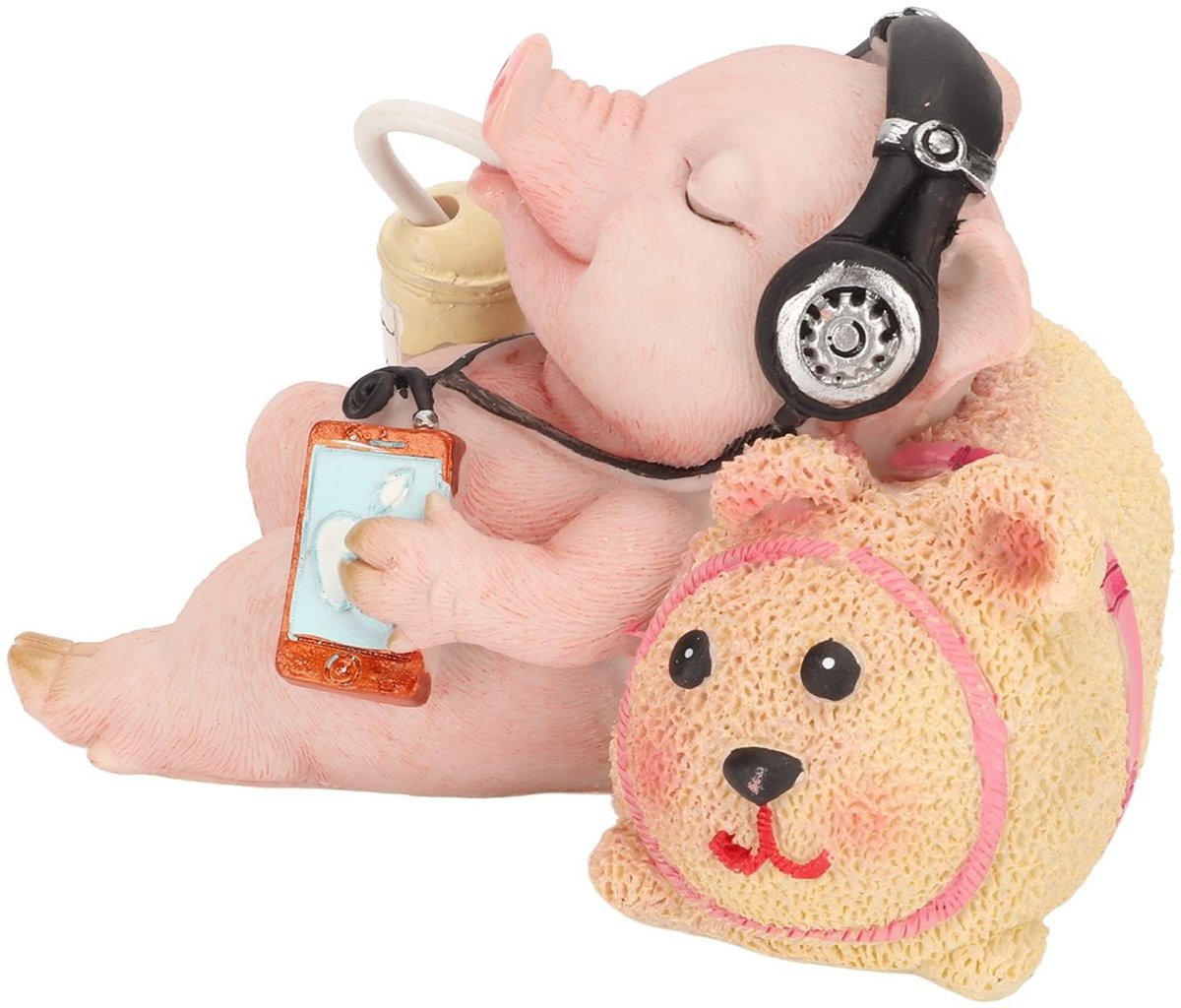Dailygoody Dierlijk Varken Standbeeld - Grappig Varken Ornament - Hars Buiten Sculptuur - Decoratie voor Tafelblad en Plank