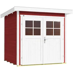 Weka 21 mm Gartenhaus 227 - 205 x 209 cm rot - 50 % Rabatt auf Dacheindeckung