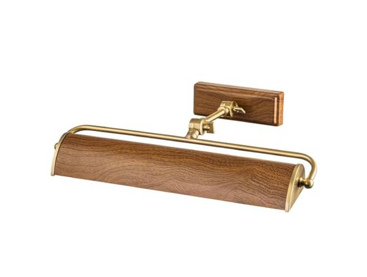 Elstead Lighting WINCHFIELD-PLM-AB-OAK Bilderleuchte WINCHFIELD 2xE14 40W Stahl Messing gealtert & Eichenholz-Effekt H:12.7cm B:44.5cm dimmbar