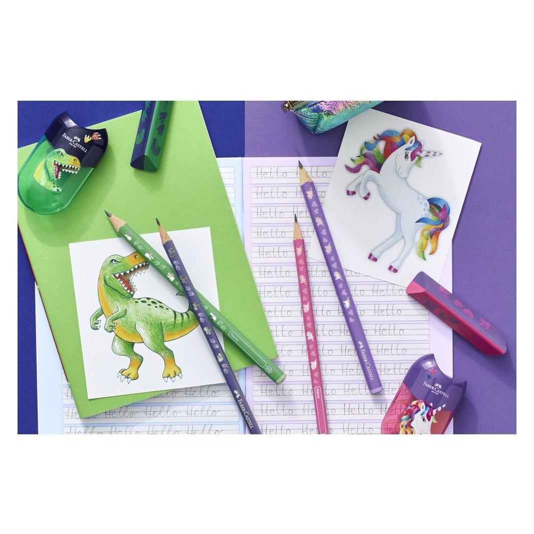 Faber-Castell Schreibset Dino 4tlg (HB, 4x) (111519)