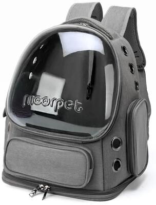 Uplifted Finds Panoramic Transparent Folding Pet Backpack gray