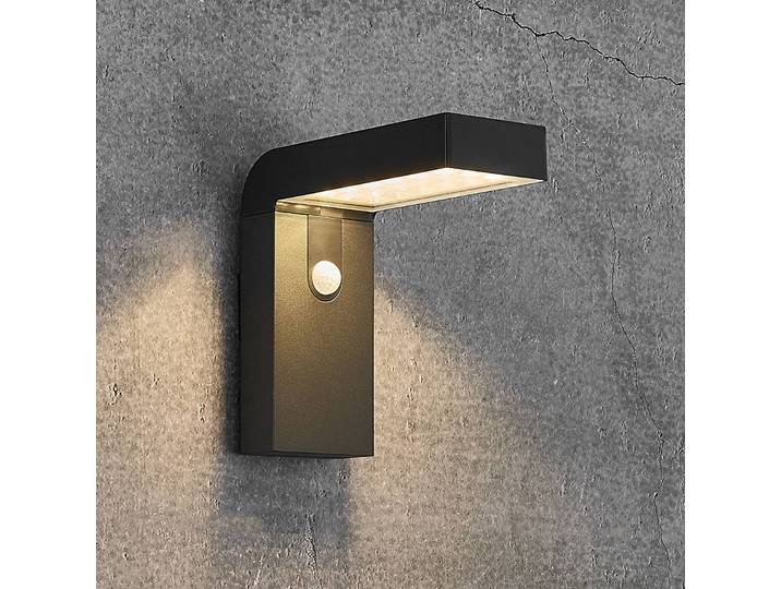 Nordlux LED-Solar-Wandleuchte Alya mit Bewegungssensor, schwarz, Kunststoff, Modern, Solarleuchte außen