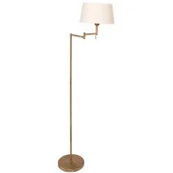 Stehlampe Stehleuchte verstellbar Wohnzimmerlampe bronze Textil Flurlampe weiß