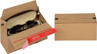 ColomPac Faltkarton Eurobox S, Selbstklebeverschluss & Aufreißfaden, Z-Faltung, kombinierbar mit Euro-Paletten, außen L 200 x B 150 x H 100 mm, innen B 145 mm, 20 Stück, Wellpappe, braun