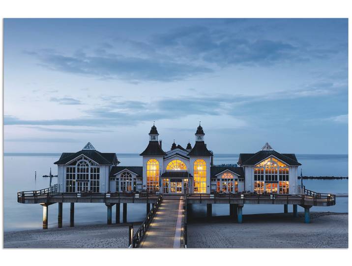 Wandbild ARTLAND Seebrücke Sellin , blau (farbe bild(er): blau), B:30cm H:20cm, Bilder, Wandbild, als Alubild, Leinwandbild in verschied. Grössen