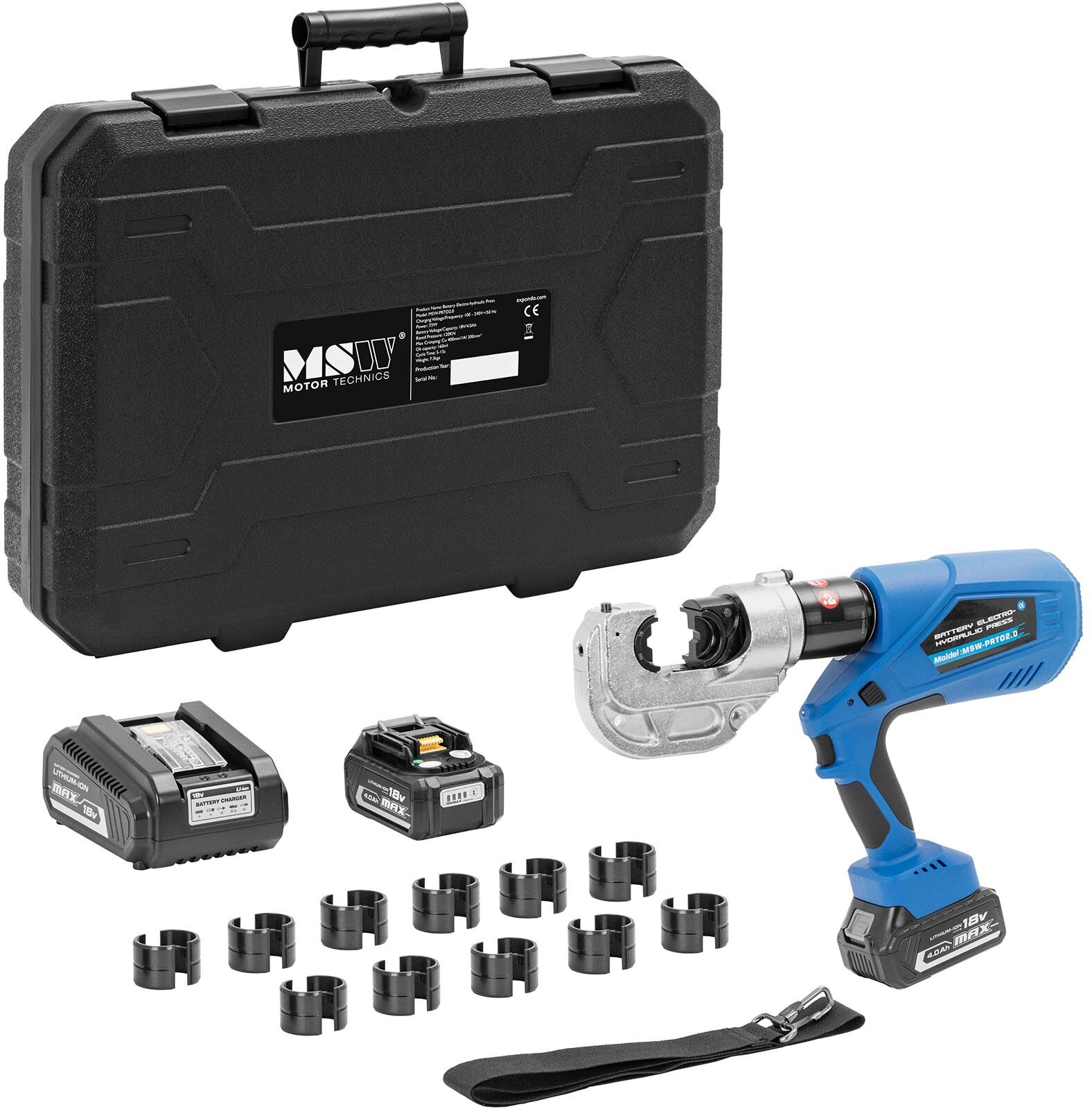 MSW Crimping Tool - hydraulic - 16 to 400 mm² - hexagonal crimping - 120 kN MSW-PRTO2.0