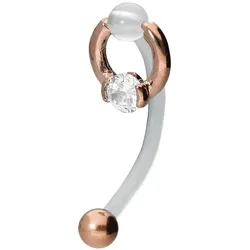 PMFK Bananabell mit Chirurgenstahl-Design RING + 4 mm KRISTALL