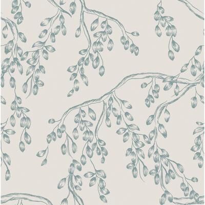 Laura Ashley Rainham Willow Newport Blue Wallpaper