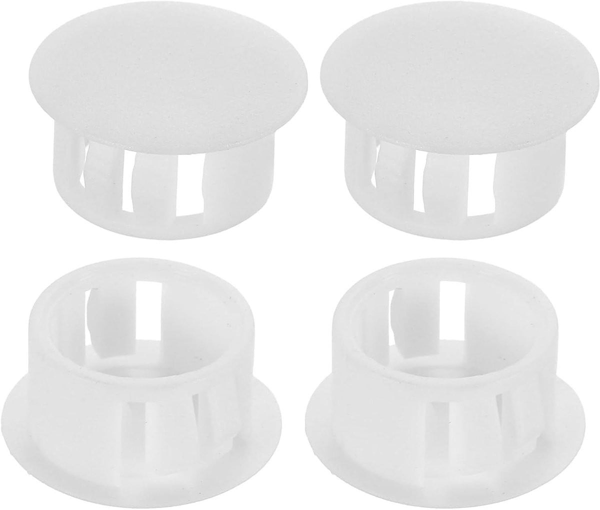 Wit Kunststof Gatstoppers - Ronde Paneelstoppers - 4 stuks - 16 mm