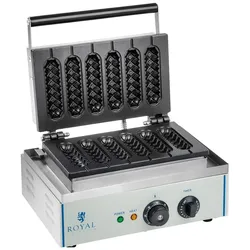 Royal Catering Waffeleisen - 1.550 Watt - Stiel - Corn Dog