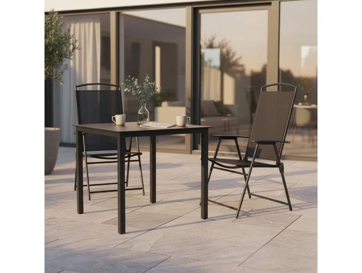 Gartenmöbel Set 3--teilig aus Metall/Glas