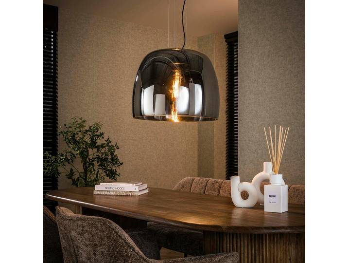 Suspension cloche en verre NIAGARA - Chrome