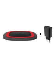 Ultron RealPower FreeCharge-10 Indoor 2 A Kabelloses Aufladen Schwarz Rot 5W/7.5W/10W 5V/2A 9V/2A 100 cm Micro USB (257639)