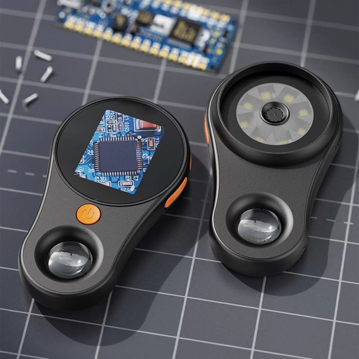 INF Tragbares digitales Mikroskop mit 2.0" IPS-Bildschirm, 100x Vergrößerung, LED-Beleuchtung Schwarz