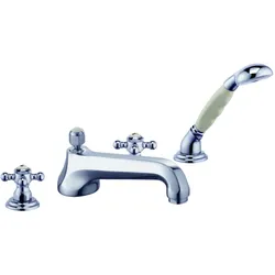 Kludi 1926 Wannen 4 Loch Armatur 515250520 chrom, niedriger Auslauf 220 mm