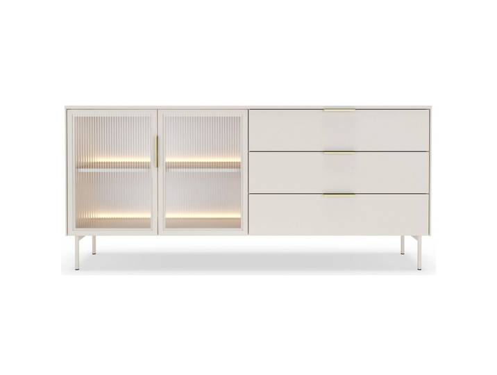 SIDEBOARD Lumi 2-türig mit Glasfronten Kaschmirgrau 181 cm