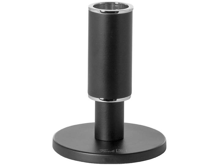 Kerzenleuchter FINK RITMO , silber (schwarz, silberfarben), H:11,7cm, Aluminium, Kerzenhalter, Kerzenleuchter, Stabkerzenhalter aus Aluminium