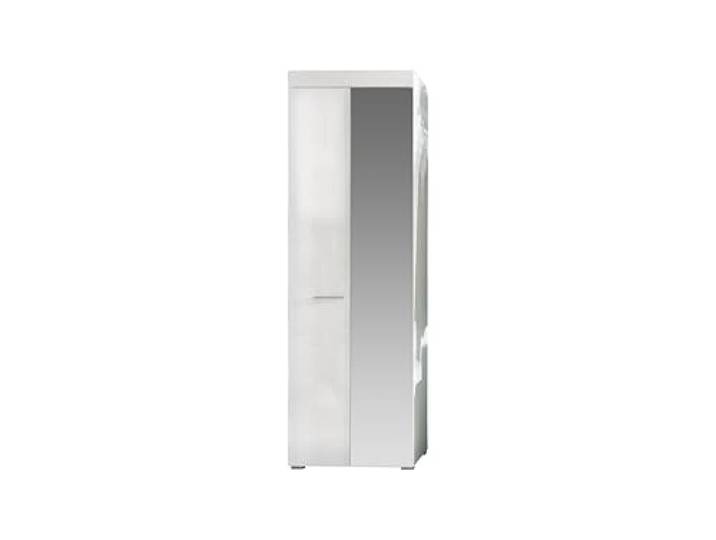 trendteam smart living - Amanda - Garderobenschrank - Weiß/Weiß Hochglanz - ausziehbare Kleiderstange - (BxHxT) 62 x 195 x 38 cm