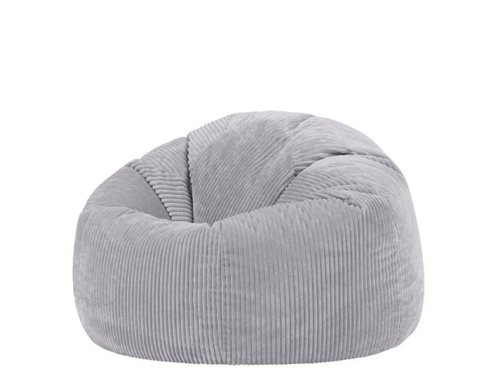 Icon Pouf fauteuil classique velours côtelé Oeko-Tex® - KINGSTON Gris Aube