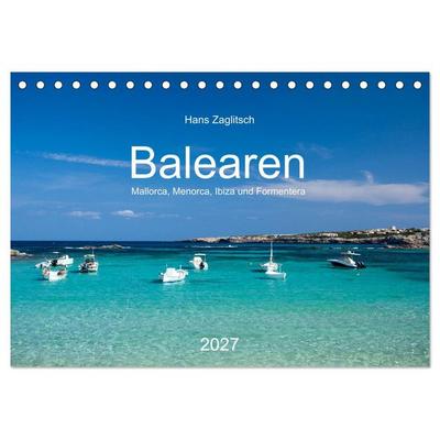 Balearen - Mallorca, Menorca, Ibiza und Formentera (Tischkalender 2027 DIN A5 quer), CALVENDO Monatskalender