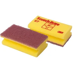 3M Scotch-Brite Schwamm 57, Gelb/Braun, 70 mm x 130 mm