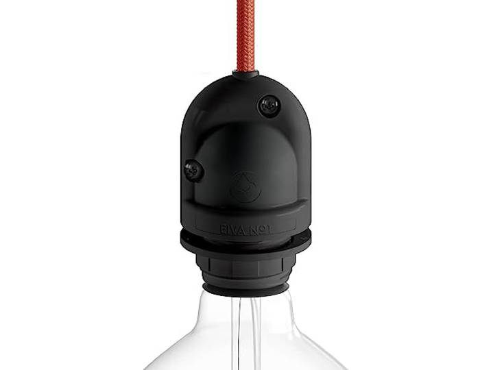 Creative-Cables E27 Outdoor EIVA lamphouder (IP65, zwart thermoplastic) - Regenbestendig - Compatibel met zichtbare lampen en lampenkappen