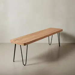 KADIMA DESIGN Sitzbank BALU Massivholz: Landhausstil, verschiedene Größen, Metallbeine, einfache Pflege