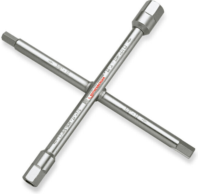 Clé cruciforme sanitaire 220 x 220 mm 10 fonctions ROTHENBERGER (351043)