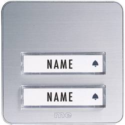 m-e modern-electronics KTA-2 A/S Klingelplatte mit Namensschild 2fach Silber 12 V/1 A