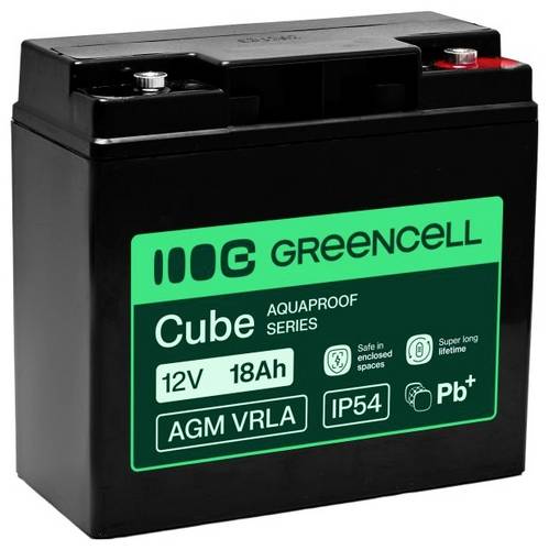 Green Cell GC-AGM12V18AH-H Bleiakku Blei-Vlies (AGM) 18Ah 12V 1St.