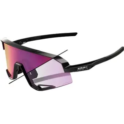 100%, Unisex, Sportbrille, Slendale (Gloss Black, Violett), Violett, Schwarz