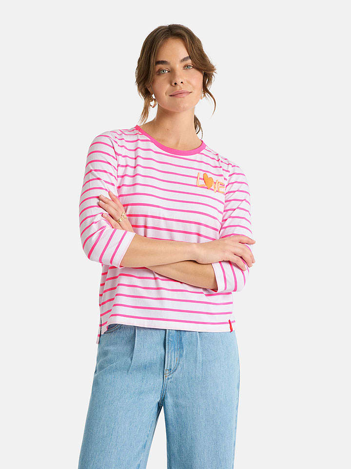 LIEBLINGSSTÜCK Longsleeve "Hera" in Pink/ Weiß - XL