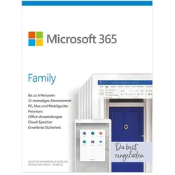 Microsoft 365 Family, Download, 6 Nutzer, Win/Mac/iOS/Android