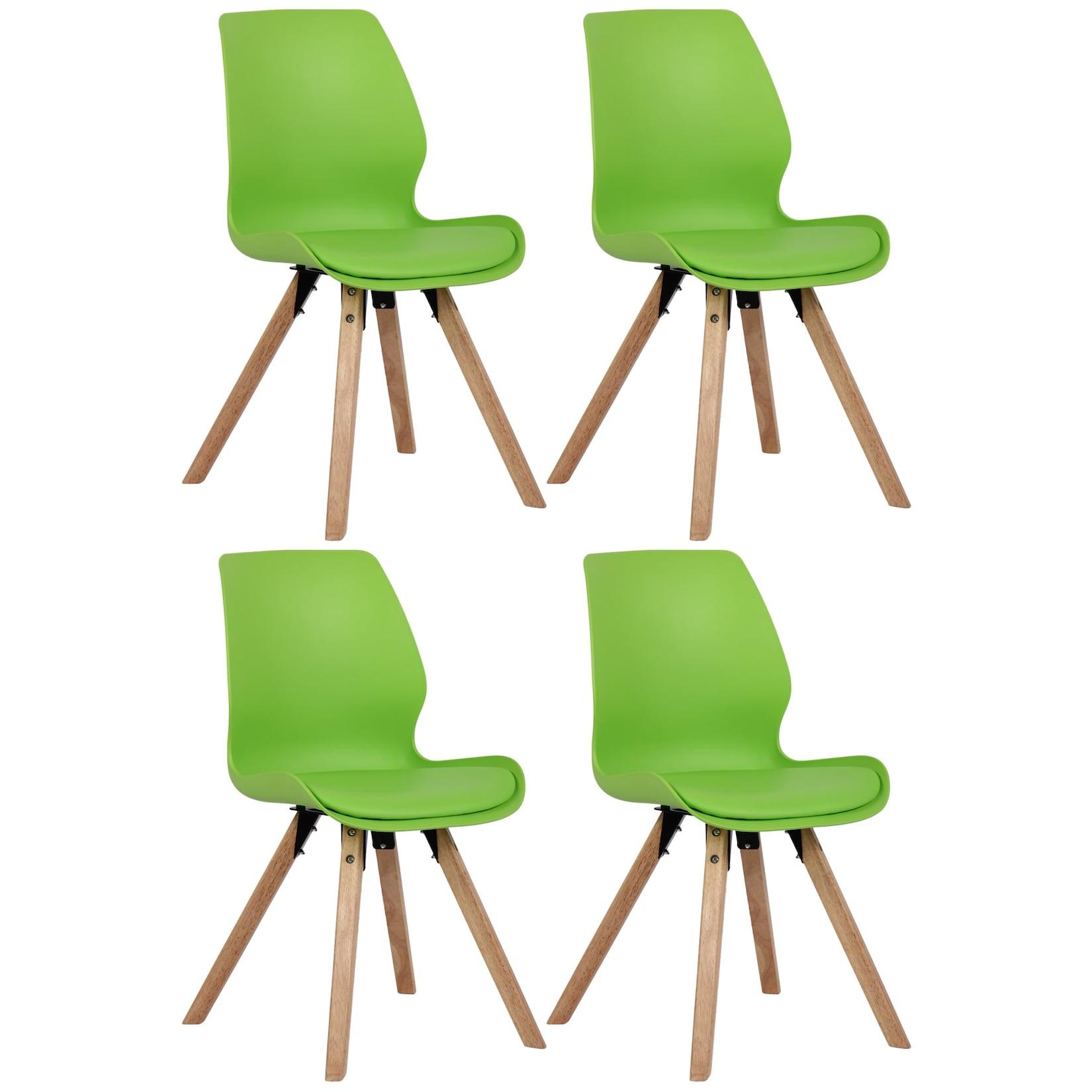 CLP 4er Set Stuhl Luna Kunststoff - Farbe: grün, Material: Kunststoff