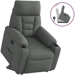 vidaXL, Sessel, Relaxsessel mit Aufstehhilfe Dunkelgrau Stoff
