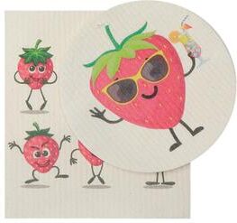 IH Casa Decor Swedish Circle & Square Dish Cloth 2Pc Strawberry Assorted - Set of 6