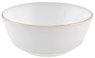 "Majestic Gifts Inc. Glass Aura-Gold White Bowl w/ Gold rim, Set/ 4 - 4.25"" Diameter"