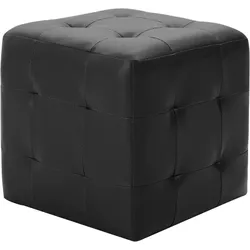 vidaXL Pouf 2 Stk. Schwarz 30x30x30 cm Kunstleder