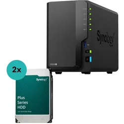 Synology DiskStation DS225+ 2 Einschübe NAS-Server Leergehäuse (DS225+) + 2x Plus 3.5""... (2 x 16 TB), NAS, Schwarz