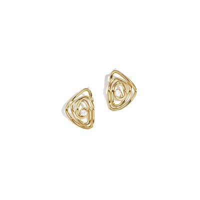 Paar Ohrstecker ADELIA´S "Ohrringe Ohrstecker mit Dreieck-Design aus Edelstahl", Damen, Gr. Damen, Edelstahl, gold (goldfarben), Ohrringe