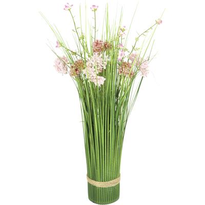Kunstpflanze I.GE.A. "Künstlicher Grasbund mit Blüten", rosa, B:15cm H:45cm L:15cm, Kunststoff, Kunstpflanzen, Kunstpflanze, Grasbusch Deko Kunstblumen Kunstgras Grünpflanze Gräser Sträucher