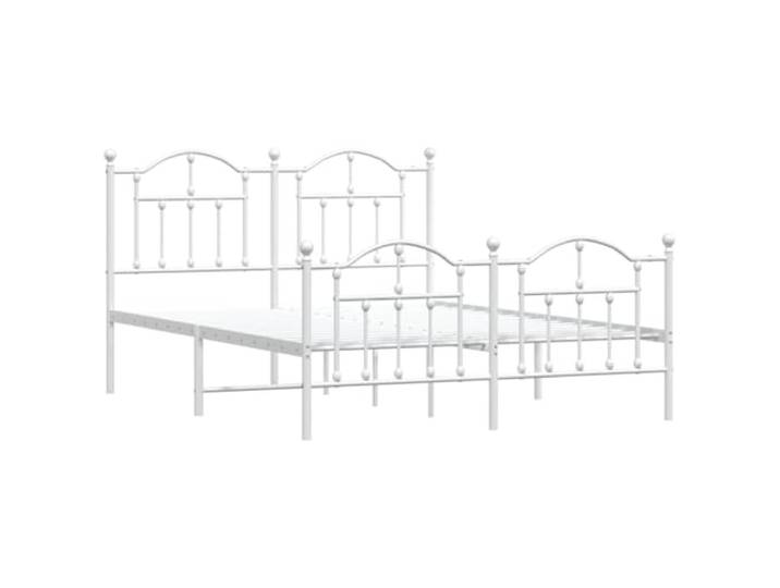 KTHLBRH Bettgestell aus Metall, weiß, mit Kopf- und Fußteil, 107 x 203 cm Bettgestell aus pulverbeschichtetem Stahl, inkl. Lattenrost, Stauraum unter Stauraum, Rückenstütze zum Lesen