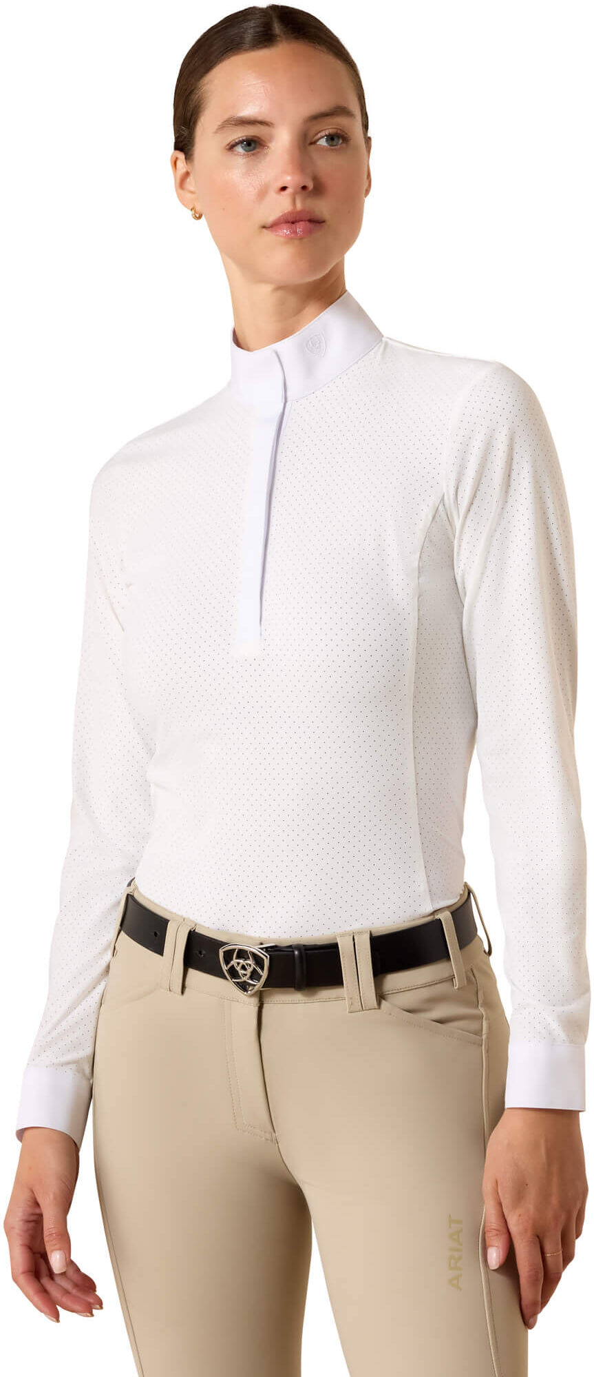 Women's Breathe Show Shirt in White, Size: Large Regular by Ariat