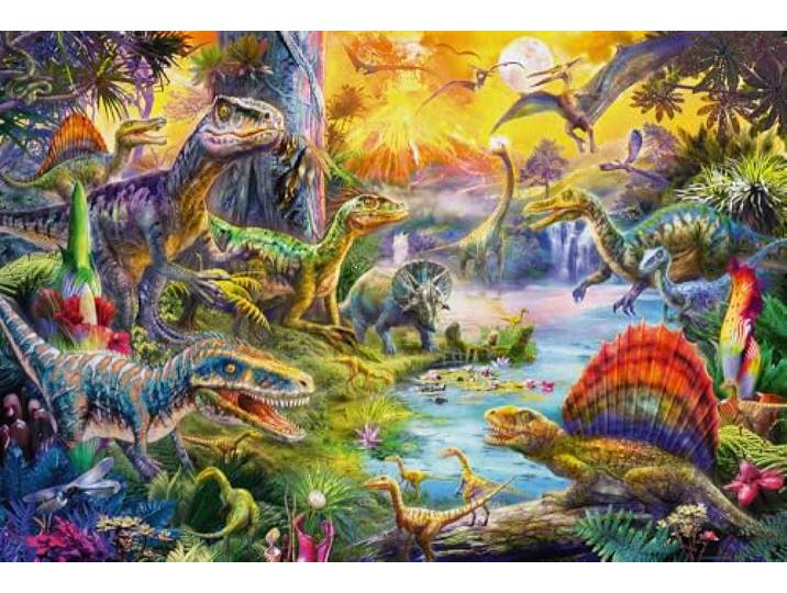 Dinosaurier. Puzzle 60 Teile, mit Add-on (Dinosaurier-Figuren-Set): Kinderpuzzle Standard 60 Teile (+Zusatz)